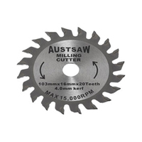 Austsaw 103mm 20T 4mm Milling Cutter Blade - 16mm Bore MC1031620