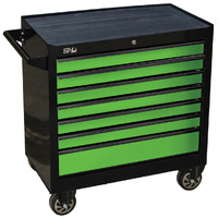 SP Tools 7 Drawer Sumo Series Roller Cabinet - Black/Green Drawers SP40127