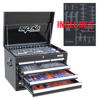 SP Tools 218 Piece 7 Drawer Custom Series Tool Kit - Metric/SAE- Black SP50121X