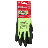 Milwaukee Large High Visibility Cut Level 3 Polyurethane Dipped Gloves 48738932