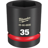 Milwaukee Shockwave 1" Drive 35mm Standard 6 Point Impact Socket 49666600