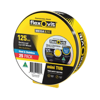 Flexovit 125 x 1 x 22.23 mm Megaline Cut-Off Wheel Type 41 AO (25 Pack) 66253371090