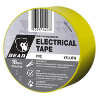 Bear 18mm x 20m Yellow Electrical Tape 66623336461