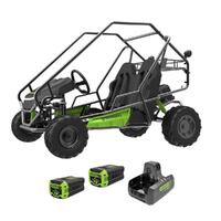 Greenworks 60V STEALTH Series All-Terrain 2-Seat Electric Youth Go-Kart 8.0ah Set 7403607AU