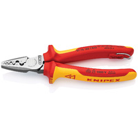 Knipex 180mm 1000V Tethered Crimping Pliers 9778180TBK