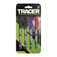 Tracer 4 Pack Black/Blue/Red) Permanent Marker Set APMK1
