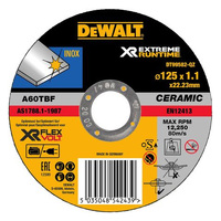 DeWalt 125mm x 1.1 x 22.2 Abrasive Cutting Extreme Ceramic Bonded Disc DT99582-QZ