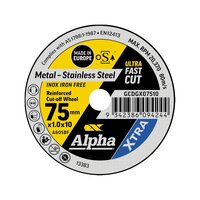 Alpha 75 x 1.0mm Cutting Disc XTRA Bulk GCDGX07510