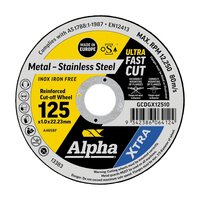 Alpha 125 x 1.0mm Cutting Disc XTRA Bulk GCDGX12510