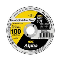 Alpha 100 x 1.0mm Cutting Disc Bulk GCDS10010