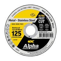 Alpha 125 x 1.0mm Cutting Disc Bulk GCDS12510