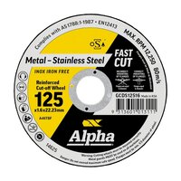 Alpha 125 x 1.6mm Cutting Disc Bulk GCDS12516