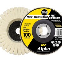 Alpha 100mm Medium D5-H40 Felt Polishing Flap Disc Bulk GFPM100
