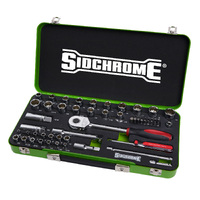 Sidchrome 58 Piece Hyper Colour Series 1/4" & 1/2" Drive Socket Set (Green) SCMT19754HG