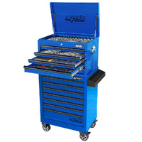 SP Tools 290 Piece Tool Kit Metric/SAE - Custom Blue 14 Drawer SP50124BK