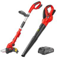 Topex 20v cordless blower and grass trimmer combo kit w/ battery