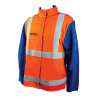 Pureweld Proban High Visibility Welders Jacket with Leather Sleeves WJHI